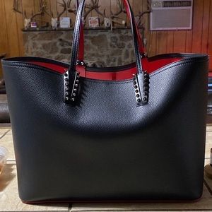 Louboutin tote 13 inches across